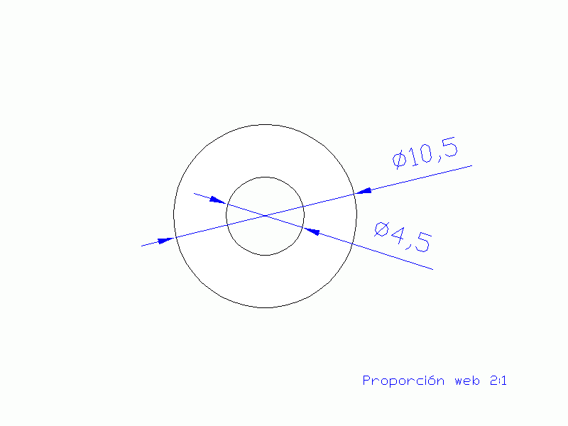 Perfil de Silicona TS5010,504,5 - formato tipo Tubo - forma de tubo