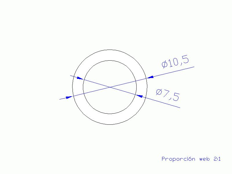 Perfil de Silicona TS5010,507,5 - formato tipo Tubo - forma de tubo