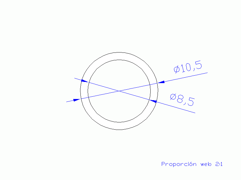 Perfil de Silicona TS5010,508,5 - formato tipo Tubo - forma de tubo