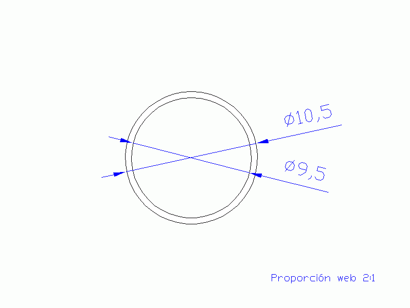 Perfil de Silicona TS5010,509,5 - formato tipo Tubo - forma de tubo