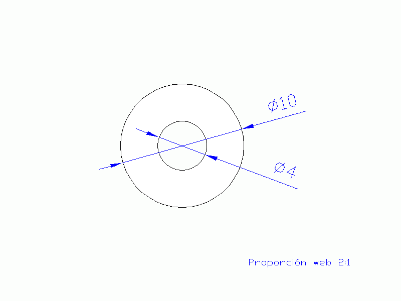 Perfil de Silicona TS501004 - formato tipo Tubo - forma de tubo