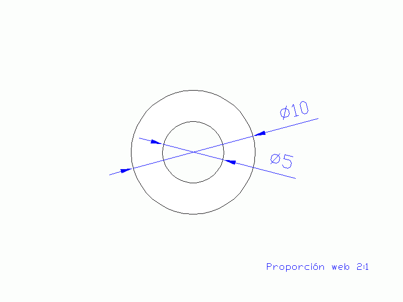 Perfil de Silicona TS501005 - formato tipo Tubo - forma de tubo