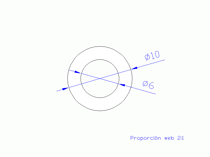 Perfil de Silicona TS501006 - formato tipo Tubo - forma de tubo