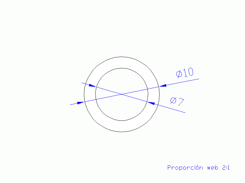 Perfil de Silicona TS501007 - formato tipo Tubo - forma de tubo