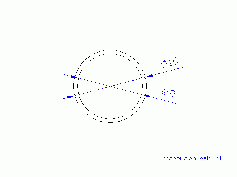 Perfil de Silicona TS501009 - formato tipo Tubo - forma de tubo