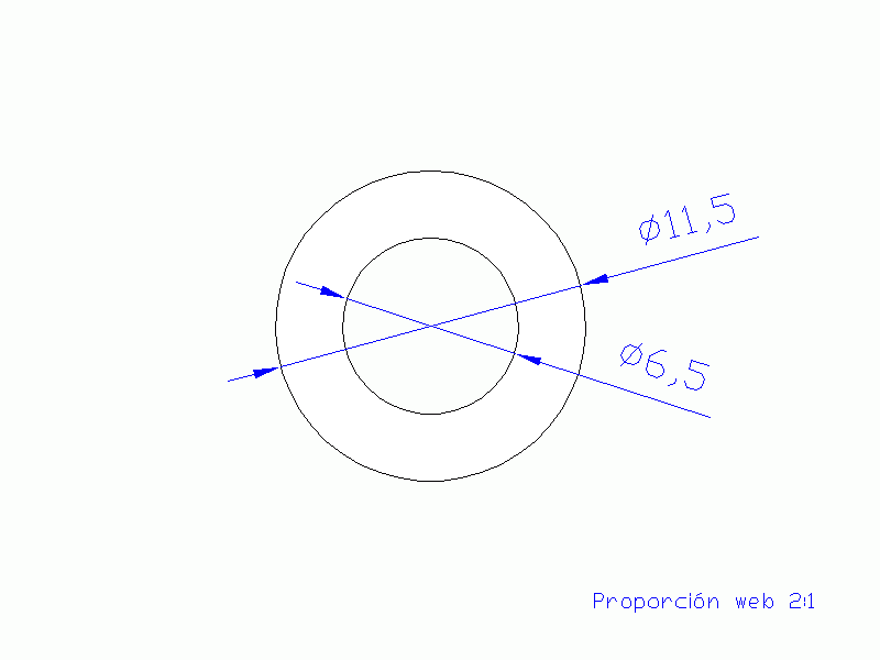 Perfil de Silicona TS5011,506,5 - formato tipo Tubo - forma de tubo