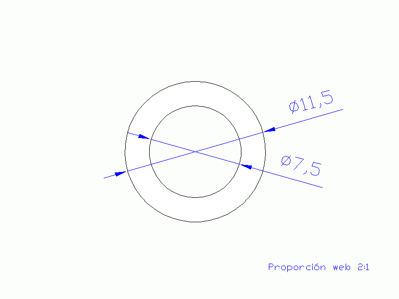 Perfil de Silicona TS5011,507,5 - formato tipo Tubo - forma de tubo