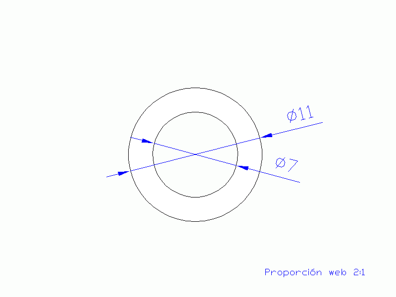 Perfil de Silicona TS501107 - formato tipo Tubo - forma de tubo