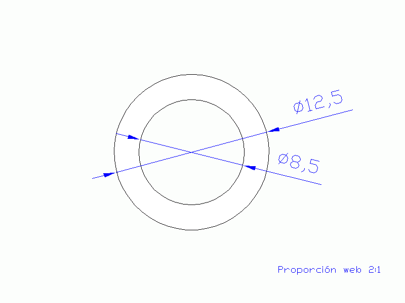 Perfil de Silicona TS5012,508,5 - formato tipo Tubo - forma de tubo