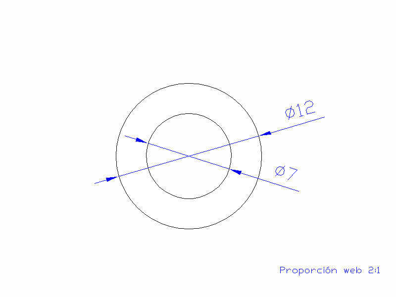 Perfil de Silicona TS501207 - formato tipo Tubo - forma de tubo