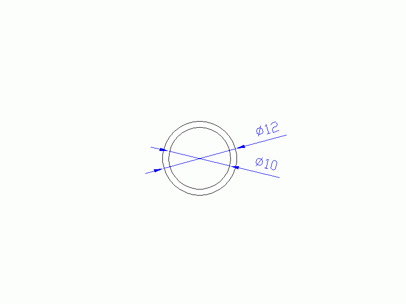 Perfil de Silicona TS501210 - formato tipo Tubo - forma de tubo