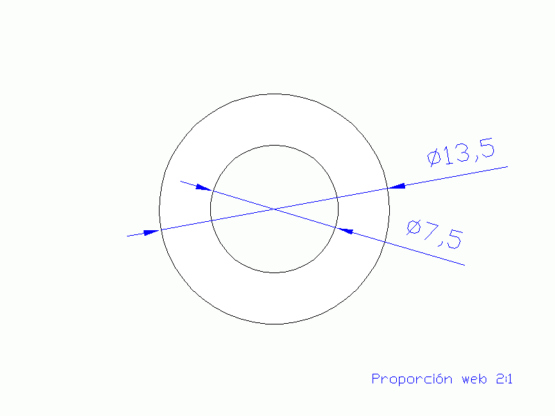 Perfil de Silicona TS5013,507,5 - formato tipo Tubo - forma de tubo