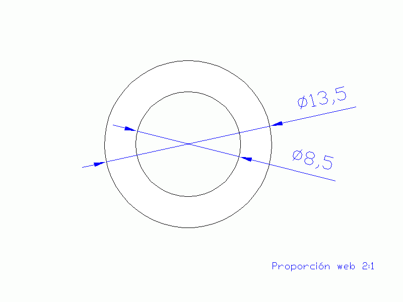 Perfil de Silicona TS5013,508,5 - formato tipo Tubo - forma de tubo