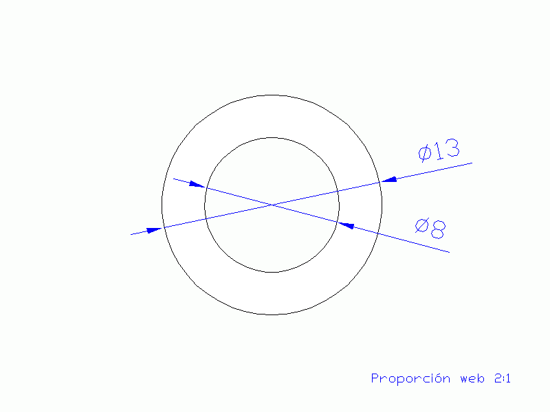 Perfil de Silicona TS501308 - formato tipo Tubo - forma de tubo