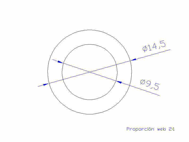 Perfil de Silicona TS5014,509,5 - formato tipo Tubo - forma de tubo