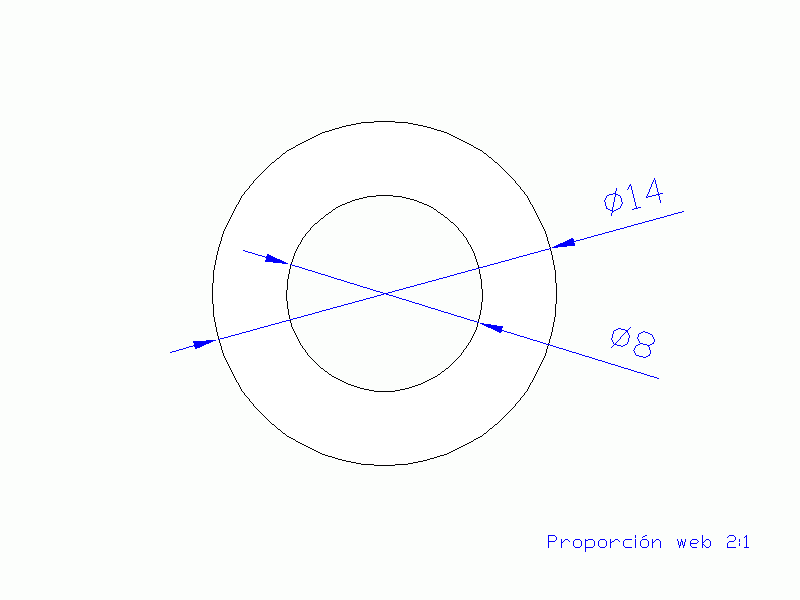 Perfil de Silicona TS501408 - formato tipo Tubo - forma de tubo