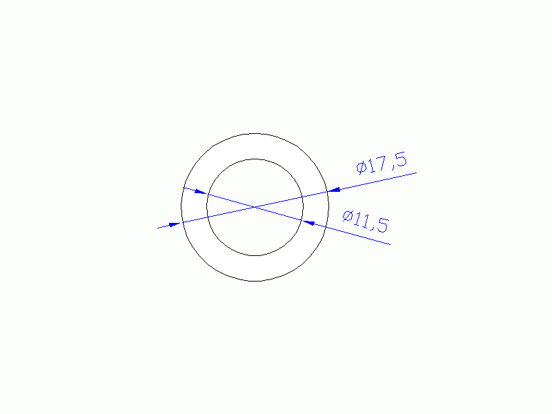 Perfil de Silicona TS5017,511,5 - formato tipo Tubo - forma de tubo