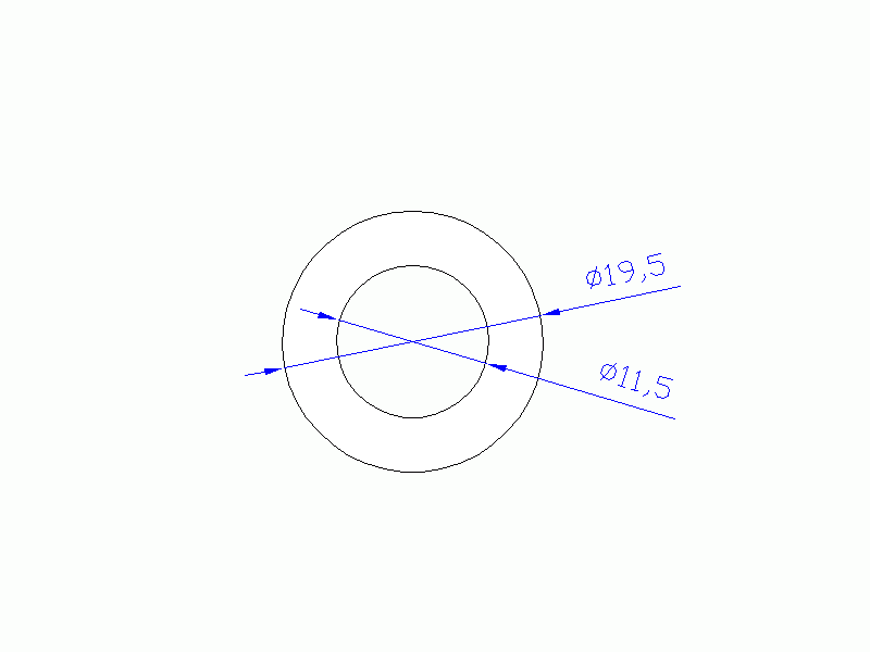 Perfil de Silicona TS5019,511,5 - formato tipo Tubo - forma de tubo