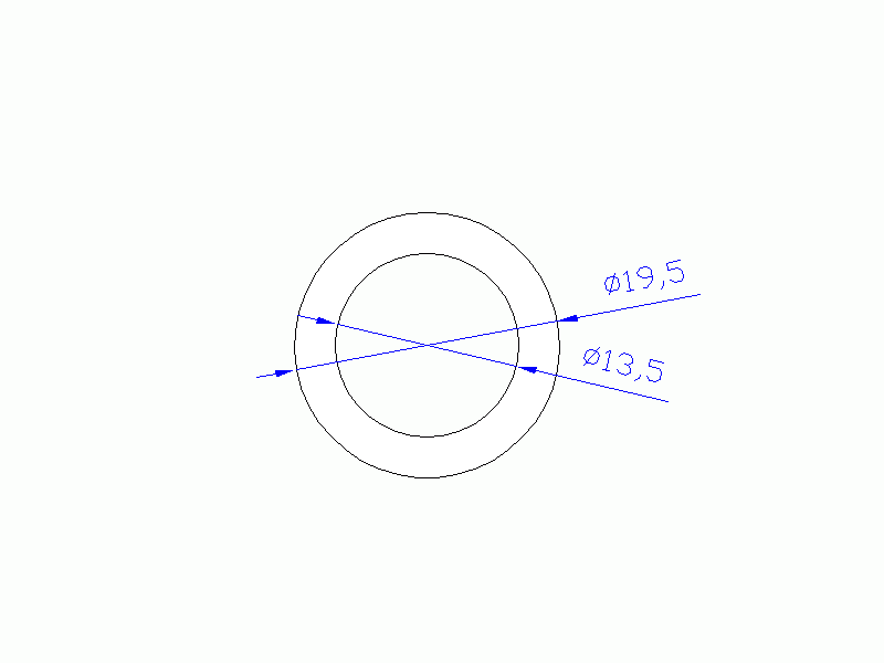 Perfil de Silicona TS5019,513,5 - formato tipo Tubo - forma de tubo