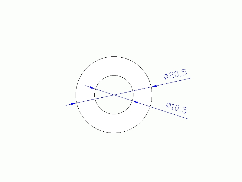 Perfil de Silicona TS5020,510,5 - formato tipo Tubo - forma de tubo