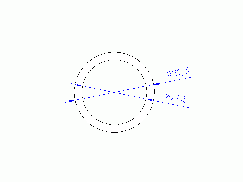 Perfil de Silicona TS5021,517,5 - formato tipo Tubo - forma de tubo