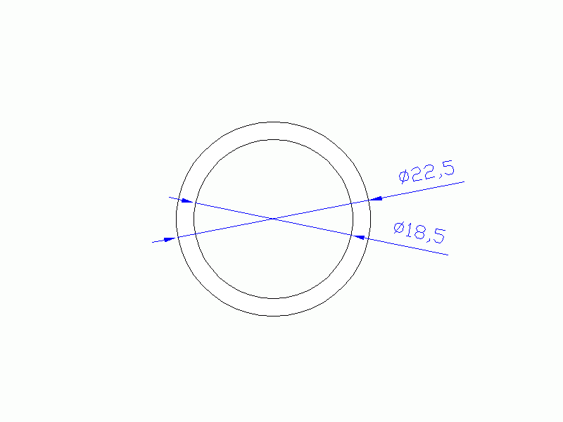 Perfil de Silicona TS5022,518,5 - formato tipo Tubo - forma de tubo