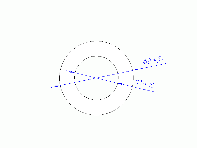 Perfil de Silicona TS5024,514,5 - formato tipo Tubo - forma de tubo