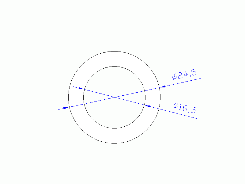 Perfil de Silicona TS5024,516,5 - formato tipo Tubo - forma de tubo