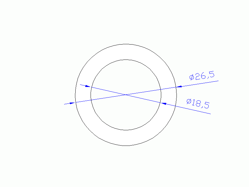 Perfil de Silicona TS5026,518,5 - formato tipo Tubo - forma de tubo