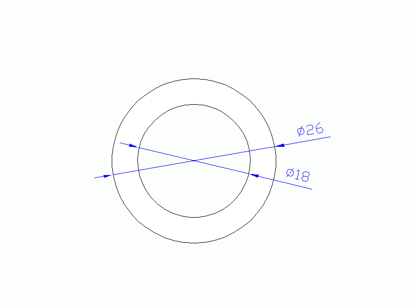 Perfil de Silicona TS502618 - formato tipo Tubo - forma de tubo