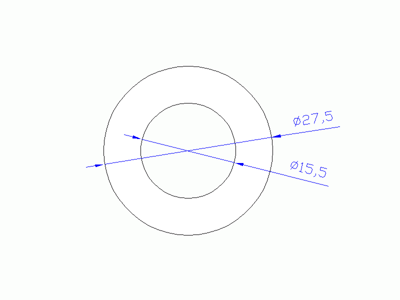 Perfil de Silicona TS5027,515,5 - formato tipo Tubo - forma de tubo