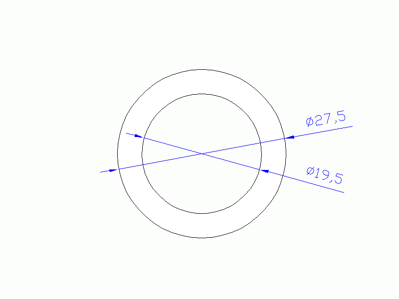 Perfil de Silicona TS5027,519,5 - formato tipo Tubo - forma de tubo