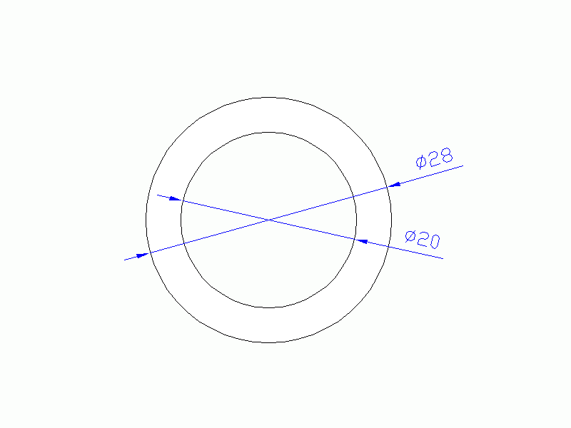 Perfil de Silicona TS502820 - formato tipo Tubo - forma de tubo