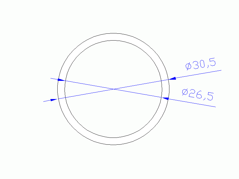 Perfil de Silicona TS5030,526,5 - formato tipo Tubo - forma de tubo