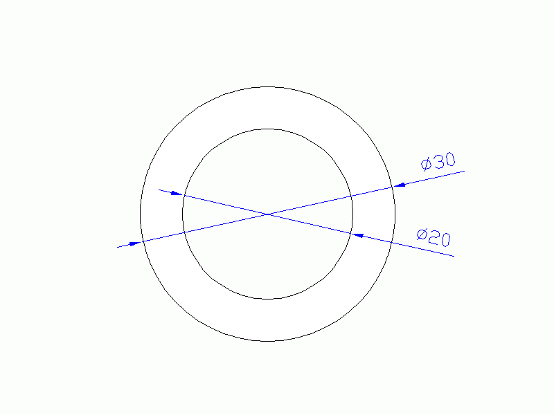 Perfil de Silicona TS503020 - formato tipo Tubo - forma de tubo