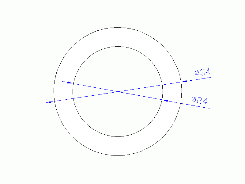 Perfil de Silicona TS503424 - formato tipo Tubo - forma de tubo