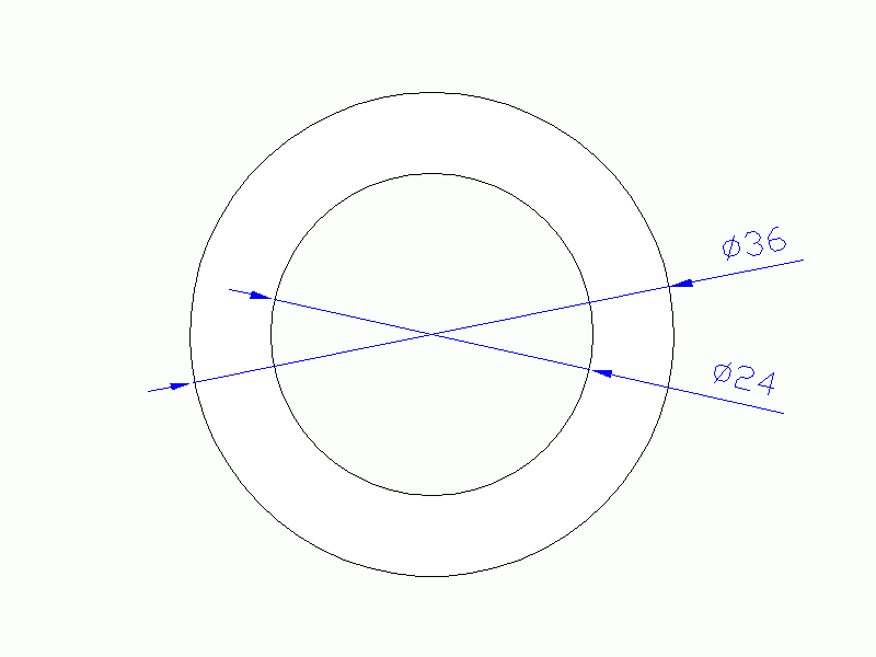 Perfil de Silicona TS503624 - formato tipo Tubo - forma de tubo