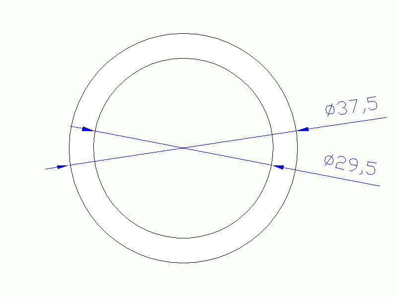 Perfil de Silicona TS5037,529,5 - formato tipo Tubo - forma de tubo