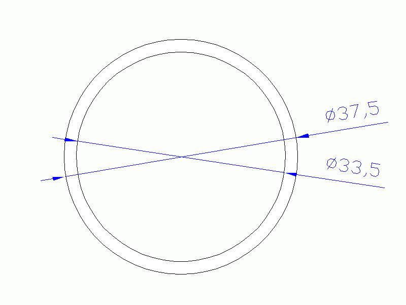 Perfil de Silicona TS5037,533,5 - formato tipo Tubo - forma de tubo