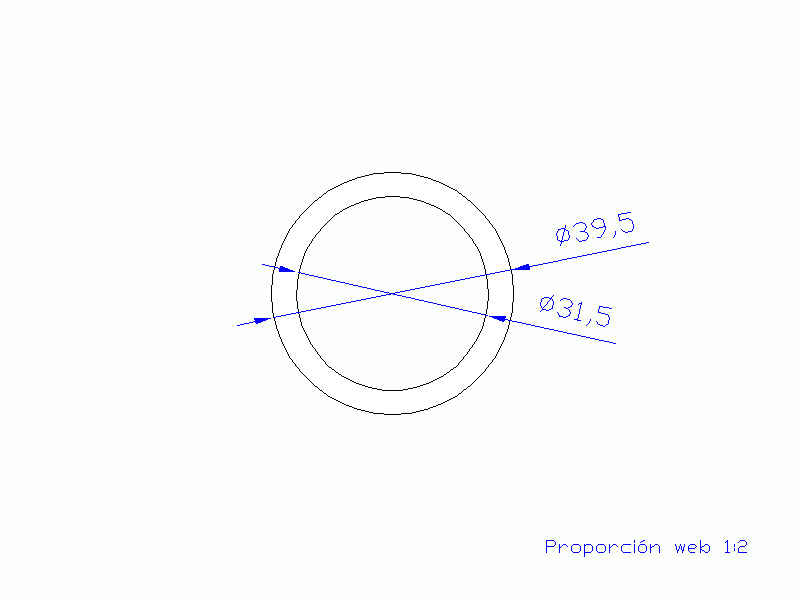 Perfil de Silicona TS5039,531,5 - formato tipo Tubo - forma de tubo