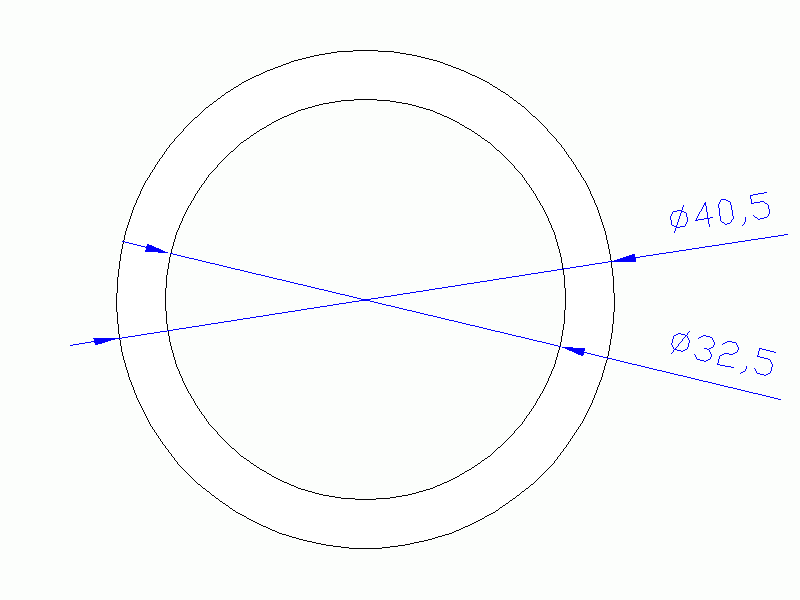 Perfil de Silicona TS5040,532,5 - formato tipo Tubo - forma de tubo