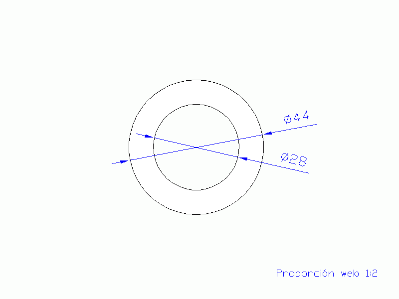 Perfil de Silicona TS504428 - formato tipo Tubo - forma de tubo