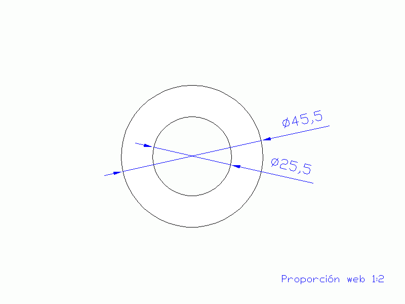 Perfil de Silicona TS5045,525,5 - formato tipo Tubo - forma de tubo