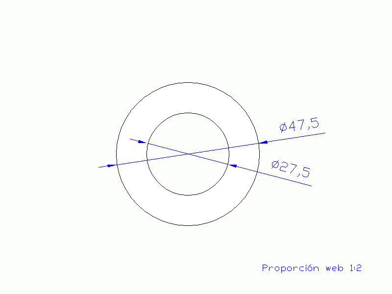 Perfil de Silicona TS5047,527,5 - formato tipo Tubo - forma de tubo