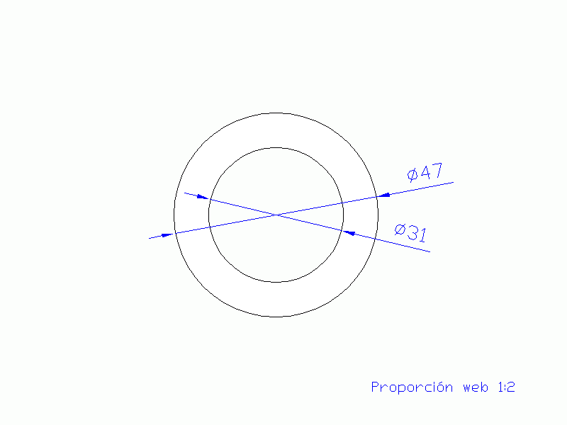 Perfil de Silicona TS504731 - formato tipo Tubo - forma de tubo