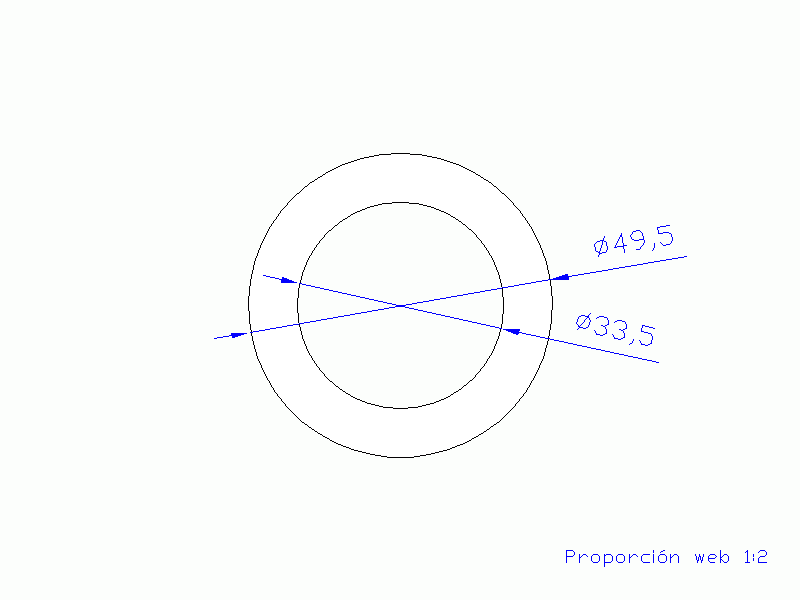 Perfil de Silicona TS5049,533,5 - formato tipo Tubo - forma de tubo