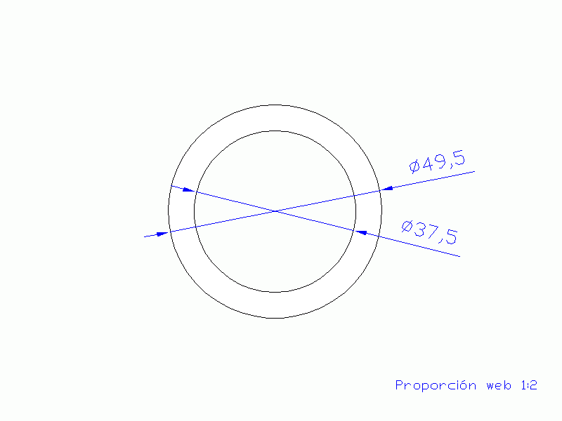 Perfil de Silicona TS5049,537,5 - formato tipo Tubo - forma de tubo