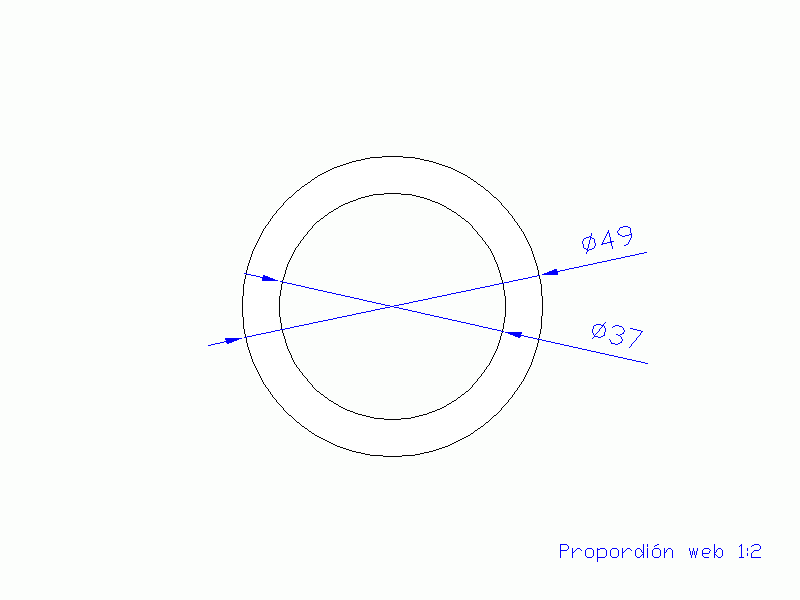 Perfil de Silicona TS504937 - formato tipo Tubo - forma de tubo