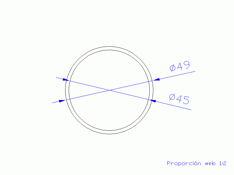 Perfil de Silicona TS504945 - formato tipo Tubo - forma de tubo