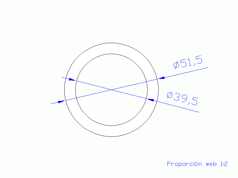 Perfil de Silicona TS5051,539,5 - formato tipo Tubo - forma de tubo